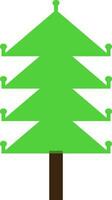 Green color of tree icon for new year concept. vector