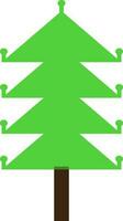 Green color of tree icon for new year concept. vector