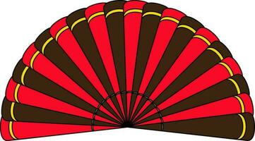 Colorful fan icon with stroke for chinese new year concept. vector