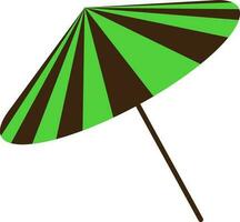 Illustration of umbrella icon in green and brown color. vector