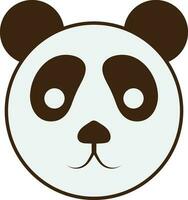 Cute panda bear face icon in isolated. vector