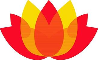 Lotus icon in red and yellow color. vector