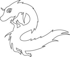 Chinese dragon icon in stroke style. vector