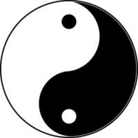 Yin and yang icon in glyph style. vector