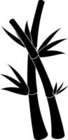 Bamboo icon with leaf in glyph style. vector