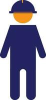 Character of faceless man wearing helmet. vector