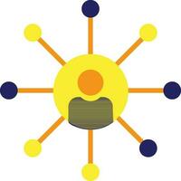 Teamwork icon with illustration of boss and emloyees. vector