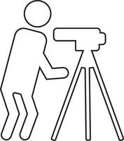 Character of faceless man with telescope. vector