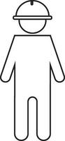 Character of faceless man wearing helmet. vector