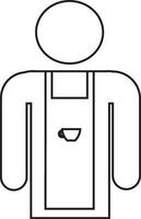 Character of faceless man wearing apron. vector