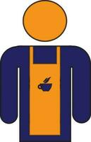 Character of faceless man wearing apron. vector