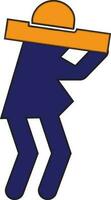 Character of faceless man carrying luggage. vector