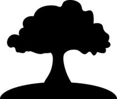 en pie árbol, naturaleza concepto, glifo icono. vector