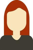 Isolated faceless girl open hair. vector