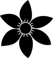 Isolated illustration of Flower in black color. vector