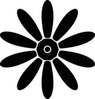 Black color beautiful flower in flat style. vector