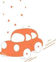 Car in orange and white color. vector