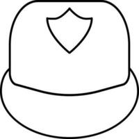 Icon of fireman helmet in flat style. vector