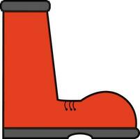 Fire fighter boot in orange and gray color. vector