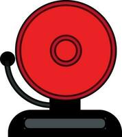 Flat illustration of bell in red color. vector