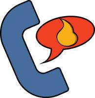 Colorful fire emergency telephone in flat style. vector