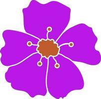 Purple and brown color combination flower. vector