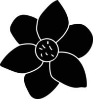 Flat style flower in black. vector