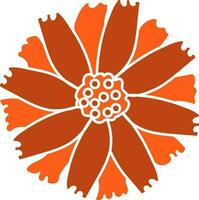 Creative flower design in orange and brown color. vector