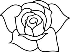 Line art illustration of Rose flower. vector