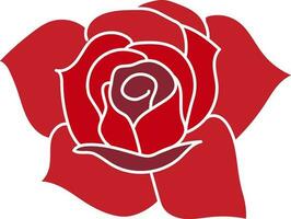 Isolated icon of red Rose. vector