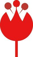 Beautiful flower isolated in red color. vector