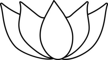 Lotus flower icon in line art. vector