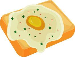 Illustration of omelette on bread. vector