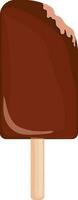 Flat illustration of a chocolate ice cream. vector