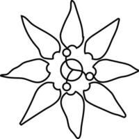 Line art illustration of flower. vector