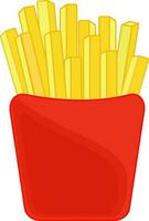 Flat illustration of french fries in box. vector