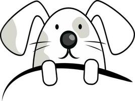 Animal character of puppy in black and gray color. vector