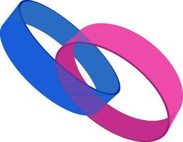 Two friendship band illustration in blue and pink color. vector