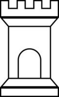 Black line art tower. vector
