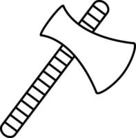 Black line art axe. vector