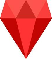 Red diamond icon or symbol. vector