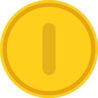 Yellow coin in flat style. vector