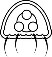 Jellyfish icon or symbol in flat style. vector