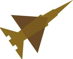 Brown rocket in flat style. vector