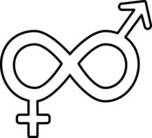 Gender sign or symbol in flat design. vector