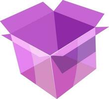 Shiny purple color open box illustration. vector