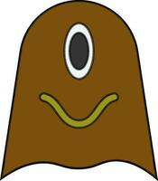 Brown and black face mask. vector