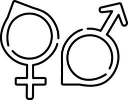 Male and Female Gender symbols. vector