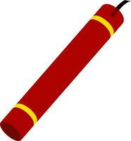 Isolated illustration of dynamite in maroon color. vector