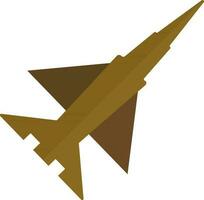 Brown rocket in flat style. vector